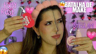 BATALHA DE MAKES | RUBY ROSE 🆚 SHEGLAM: qual BARATINHA é MELHOR? 😳