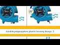 XPOWER P 230AT Blue 925CFM Mini Mighty Air Mover Utility Blower Fan with Built In Power Outlets Blu
