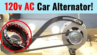 Download I Turned A Car Alternator Into 120v AC Electricity Generator! MP3