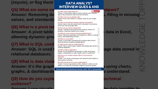 Data Analyst Interview Questions and Answers