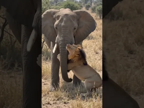 Elephant vs Lion real fight 2