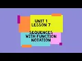 Lesson 1 7 Sequences with Function Notation