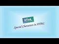 Special Characters in HTML