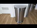 Simplehuman 45 Liter Semi-Round Hands-Free Step Trash Can Brushed Stainless Steel QUICK OVERVIEW