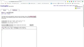 Map-2 wordCount JavaTutorial codingbat com