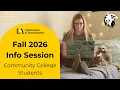 Fall 2026 Info Session - Community College Students
