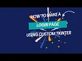 How to make a Login Page using custom tkinter