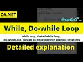 while do while loop in C with examples Loop statements in Telugu C NET tutorials in Telugu