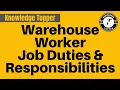 Warehouse Worker Job Roles and Responsibilities Warehouseman Duties and Responsibilities
