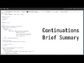 Continuations Brief Summary + CPS + Delimited Continuations