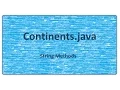 Java program Continents java String Methods