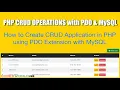 PHP OOP CRUD Operations using PDO Extension with MySQL