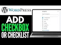 How to Add Checkbox or Checklist in Wordpress 2025 QUICK GUIDE