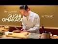 175 Michelin Selected Sushi Omakase in Iidabashi Tokyo - Ichiu Vlog 4K