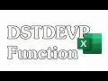 How to Use the DSTDEVP Function in Excel