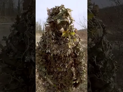 You Have 5 Seconds to Find Him 👀 #airsoft #ghillie #sniper #camouflage #novritsch