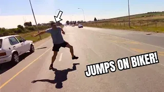 Download CRAZY Guy JUMPED on BIKER after ROAD RAGE Argument | Epic \u0026 Crazy Bikers Moments 2024 | Ep.370 MP3
