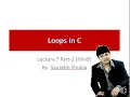 lecture 7 loops in c part 2