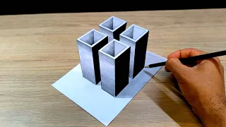 How to Draw a 3D CUBE on paper ⭐ Easy Trick Art