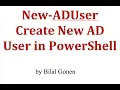 New ADuser Create New AD User in Powershell
