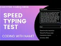 Speed Typing Test Code Tutorial Cool HTML Coding Ideas
