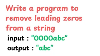 remove leading zeros from a string java programming tutorial