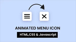 Animated Menu Icon HTML CSS Javascript