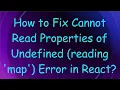 How to Fix Cannot Read Properties of Undefined reading map Error in React