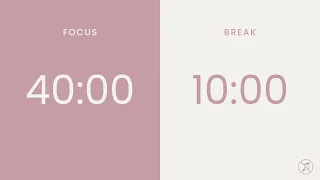 40 10 Pomodoro Timer 4 X 40 Min Focus Study Reflection Productivity 