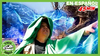 Parque de T-Rex | ¡Capa Invisible y Holograma! | Videos de dinosaurios y juguetes para niños