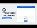 Make a Typing Speed Test Game in Minutes JS
