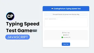 Make a Typing Speed Test Game in Minutes JS