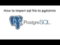How to sql file into pgAdmin pgAdmin 4 sql postgresql psql