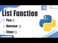 List Function - Pop Remove Clear List Method Function for Delete Element from List