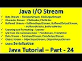 Java Streams Byte Character Buffered Scanner Object Serialization Java Tutorial - Part