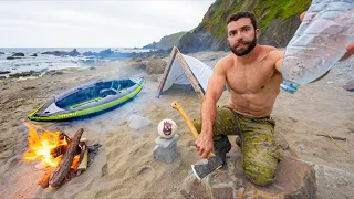 Vivac en una PLAYA SALVAJE - Potabilizar agua de mar, refugio improvisado, bushcraft