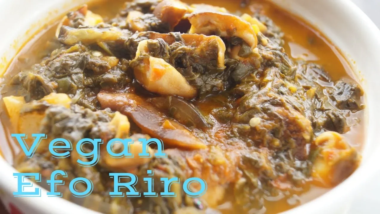 Efo Riro with Mushrooms & Aubergine   Easy Vegan Nigerian Recipe