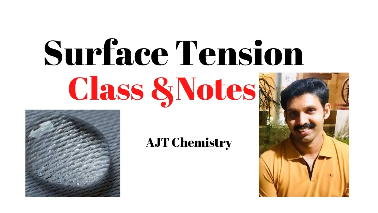 Surface Tension Class & Notes AJT Chemistry