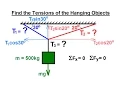 Mechanical Engineering Particle Equilibrium 7 of 19 Tension of Cables Attached to Hanging Object