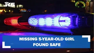 Missing 5-year-old girl found safe