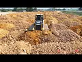 Lagu Best Powerfully Start Up Shantui Dozer Plowing Soil Level Huge Land \u0026 Many 25t Dump Truck Filling Up