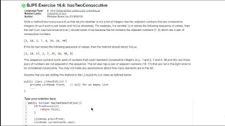 Java Practice-It 16 6 hasTwoConsecutive pt 2 implementing ListNodes LinkedLists recursion