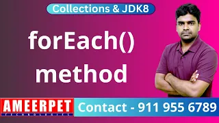 ForEach Method In Java JDK 8 Features Ameerpet Technologies By Srinivas