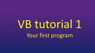Your first program in visual basic vb 2010