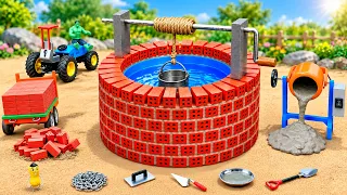 DIY Mini Tractor Builds a Brick Water Well | Amazing Construction Science Project