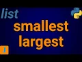 Python Program To Find The Smallest And Largest Number In A List