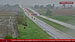 Wind blows over semi on northeast Nebraska highway