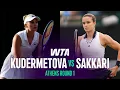 Polina Kudermetova vs Maria Sakkari 2026 Athens Round 1 WTA Match Highlights