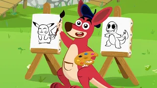 Learn Colors with Kangu & Pokémon 🌈 | Kids Adventure Cartoon