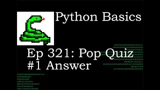Python Basics Pop Quiz Answer